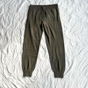 $310 Sandro Cashmere Olive Green Joggers Lounge Pants XL Women's 42